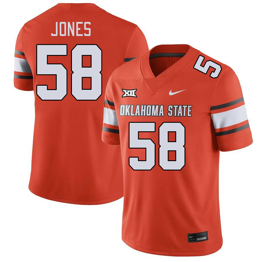 Men #58 Kaden Jones Oklahoma State Cowboys College Football Jerseys Stitched-Orange